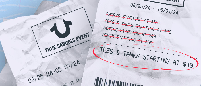 Tees and Tanks starting at $19.