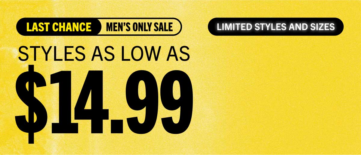 MEN'S ONLY SALE UP TO 80% OFF