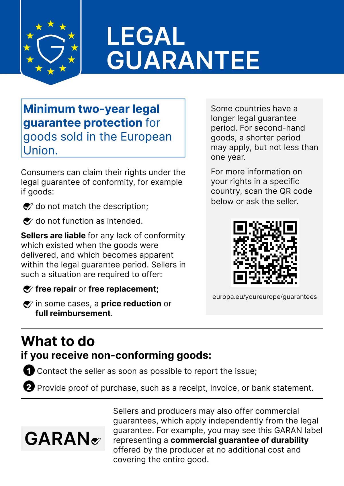 Learn about your rights under the EU legal guarantee when purchasing True Religion products.