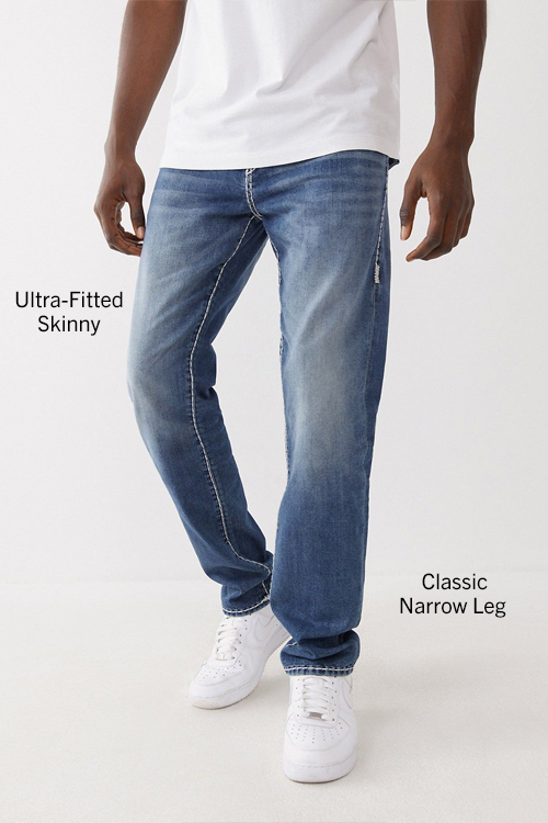 Mens Clothing Jeans Straight-leg jeans True Religion Denim Rocco Light-wash Jeans in Light Wash for Men Blue 