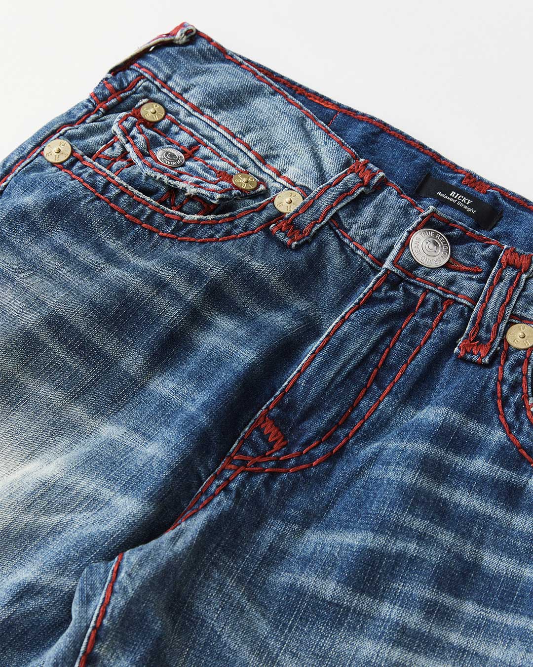 black and red true religion jeans