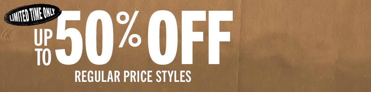 UP TO 50% OFF REG PRICE